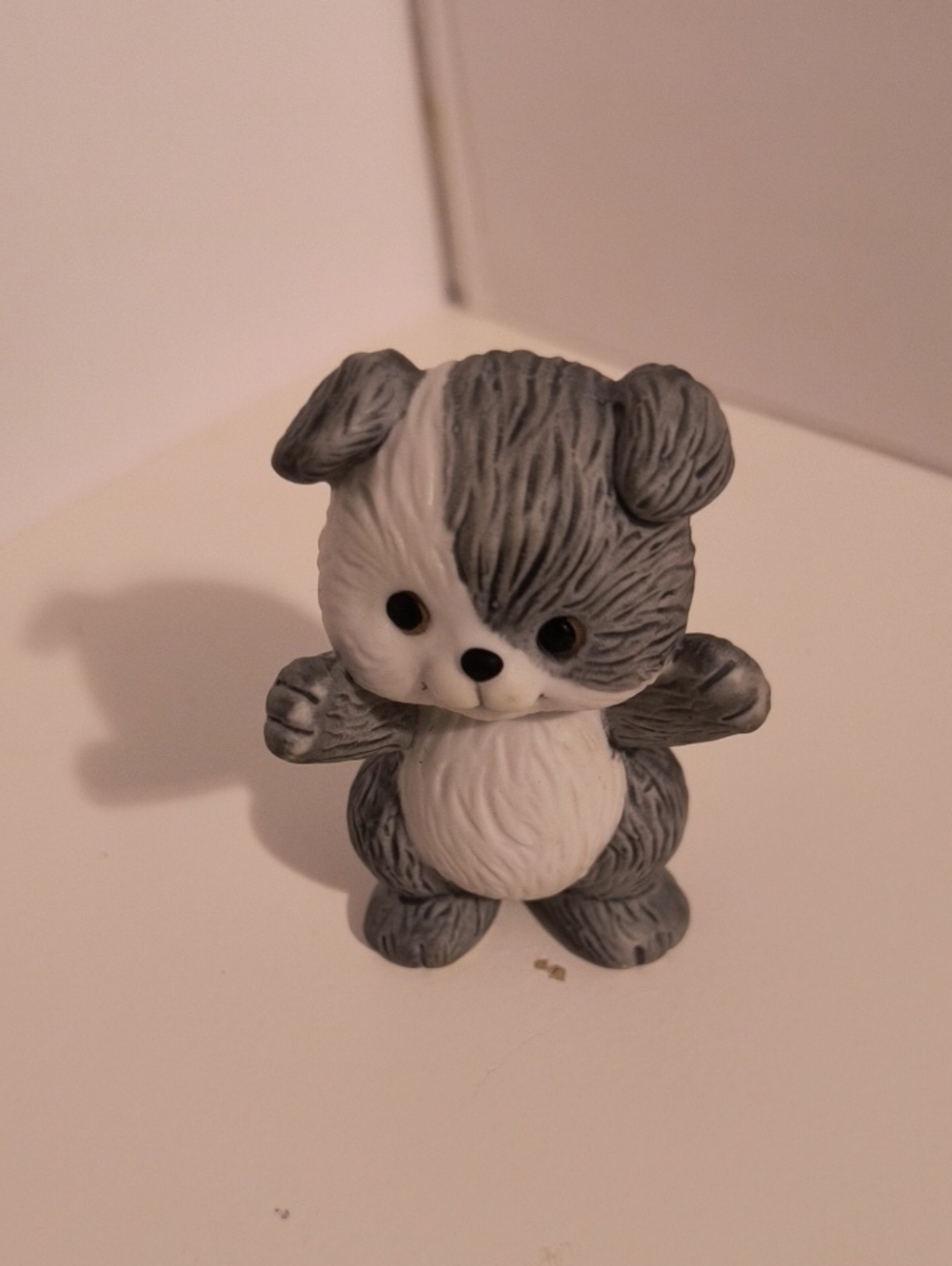 Avon Best Buddies Gray Puppy  Porcelain Figurine In Box Vintage 2inch B10